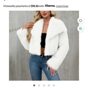 Faux-Fur Cropped Jacket - White